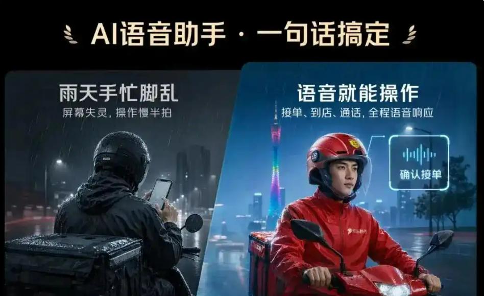 京东外卖放大招！AI智能头盔上岗：骑手动嘴就能接单，用户订单更安全🔥
今天，京
