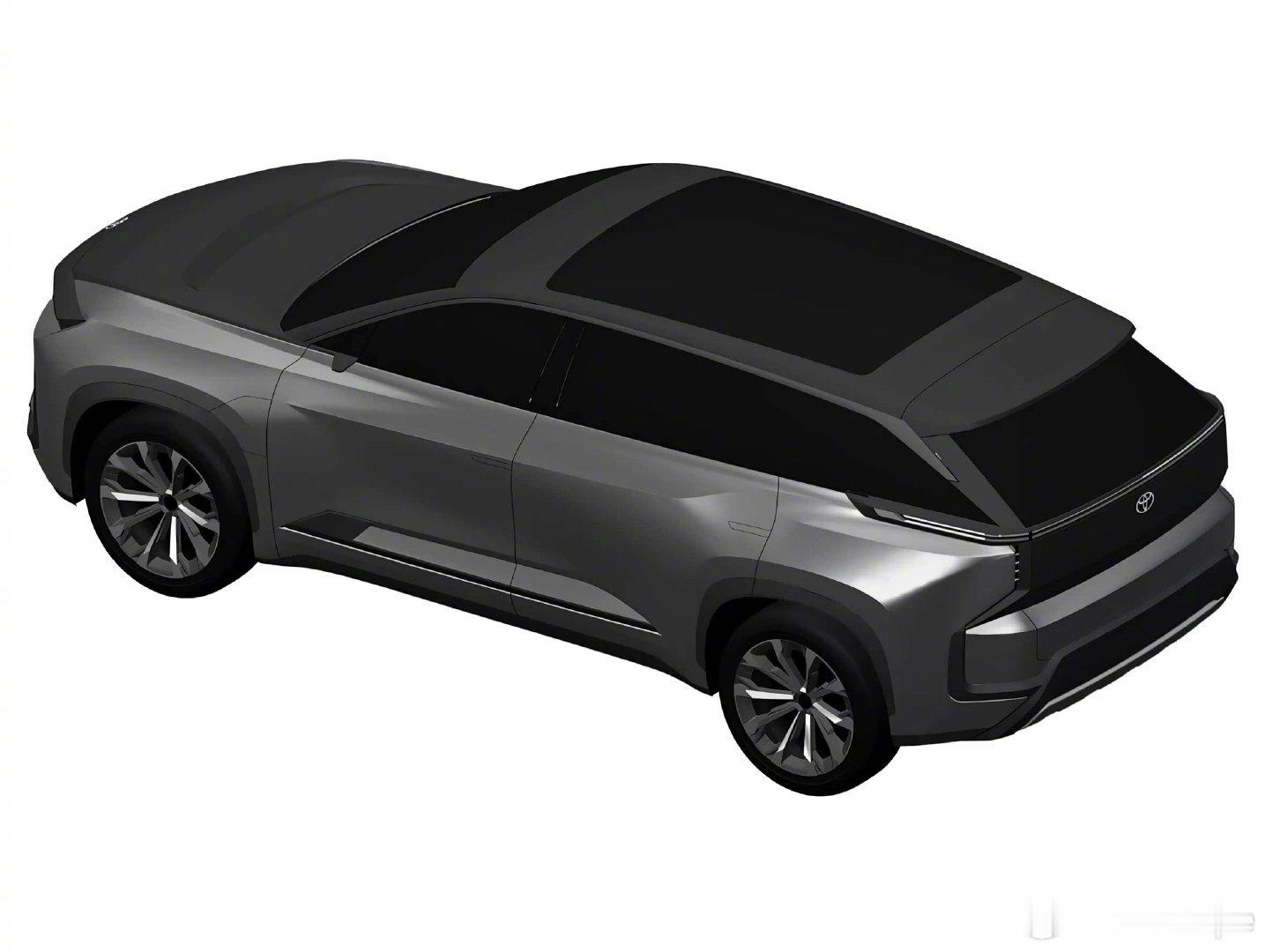 豐田全新純電SUV資訊釋出，外觀專利圖、內飾預告圖雙雙曝光，定位漢蘭達級，6座佈