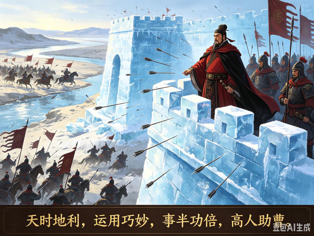 小故事
 
渭水筑城
 
话说曹操，
征讨马超，
挥师西进，
渭水之郊。
 
马