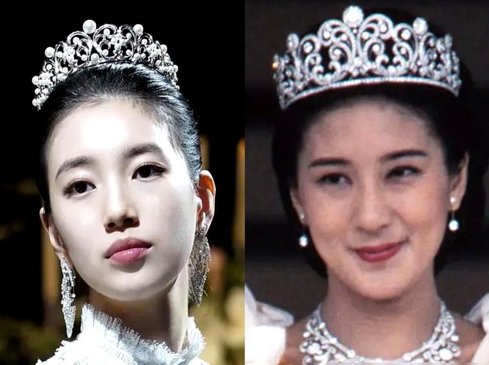 韩剧《安娜》里的新娘王冠，几乎就是把日本太子妃的王冠复刻了一遍。
 

这剧真有
