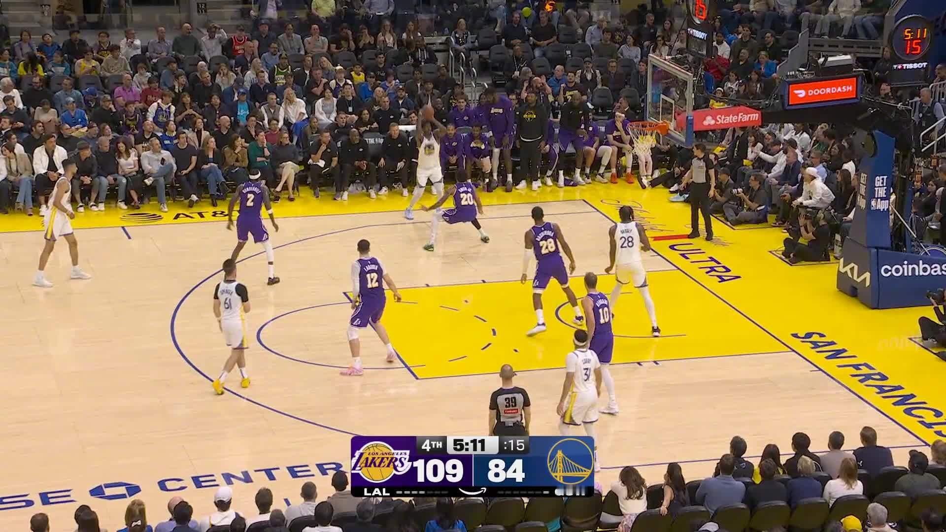 内特-威廉姆斯三分球进！湖人vs勇士