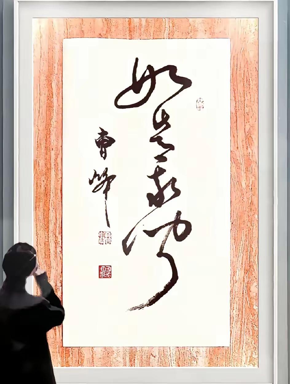 这幅草书作品挺不错，整体看起来很有艺术感。只是我真不认识是什么字，有认识的朋友吗