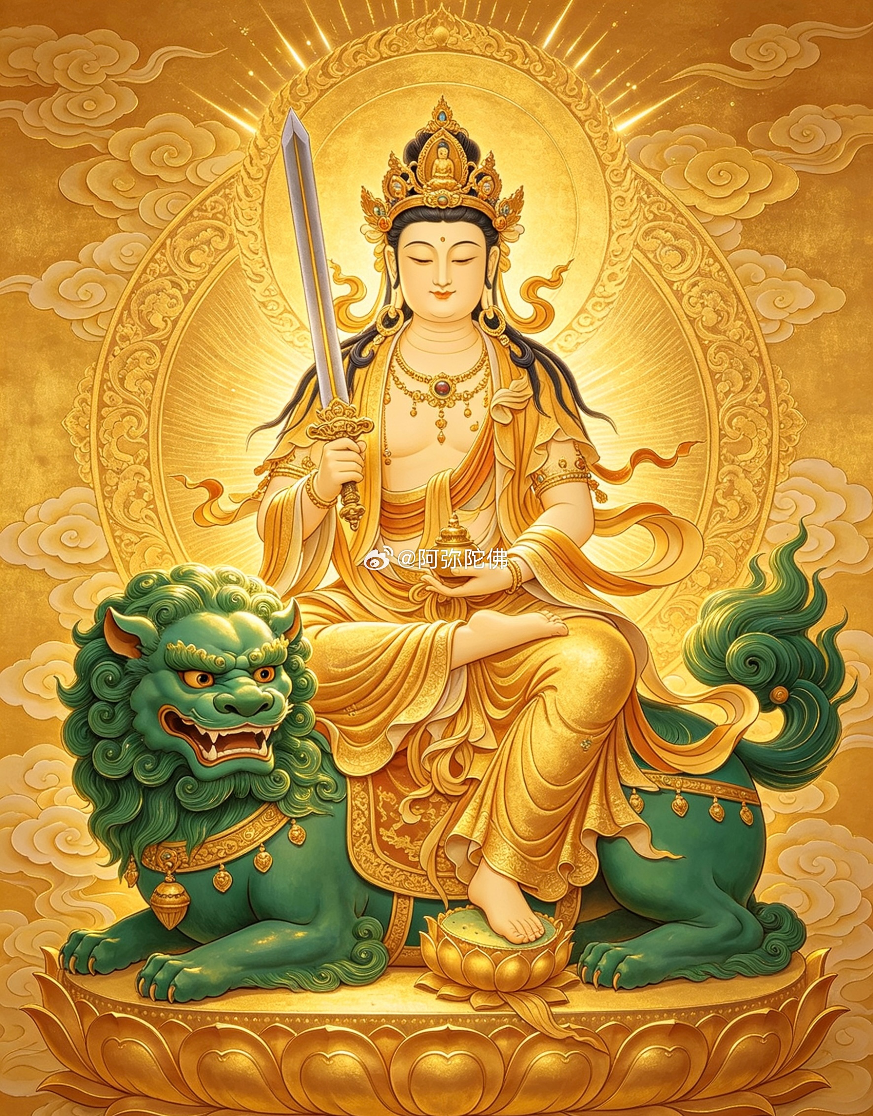 礼拜文殊菩萨，愿菩萨赐予孩子们无尽的智慧之光，照亮孩子的学习之路，一起来沾沾这智
