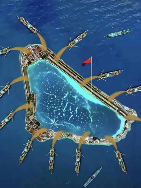 不要再说给黄岩岛填岛了，这是不现实的，我们只能守，黄岩岛周围，出了泻湖范围，水深