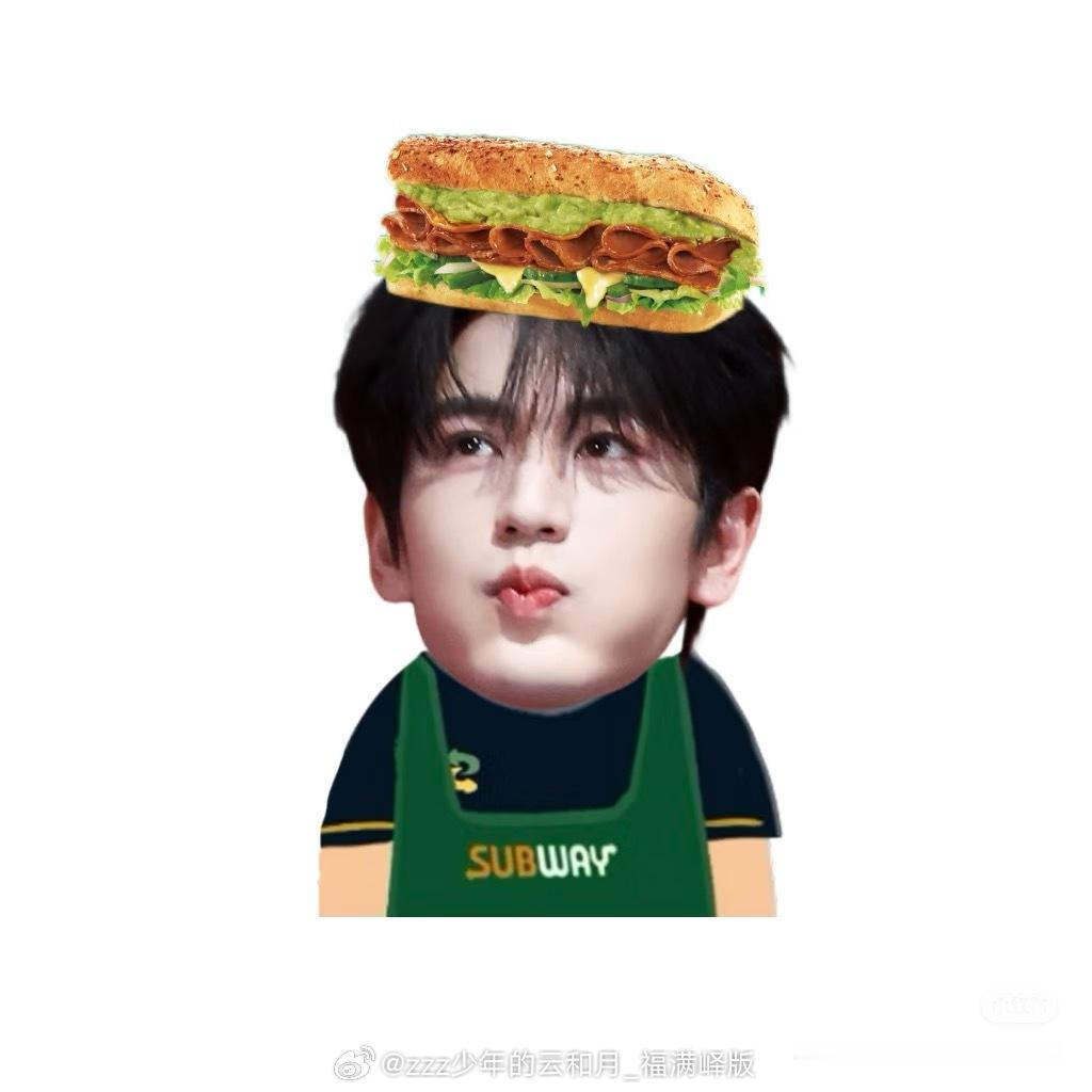 赛百味代言人 ｜张凌赫 要吃就吃赛百味每天不知道要吃什么我就这样👇好可爱捏捏捏