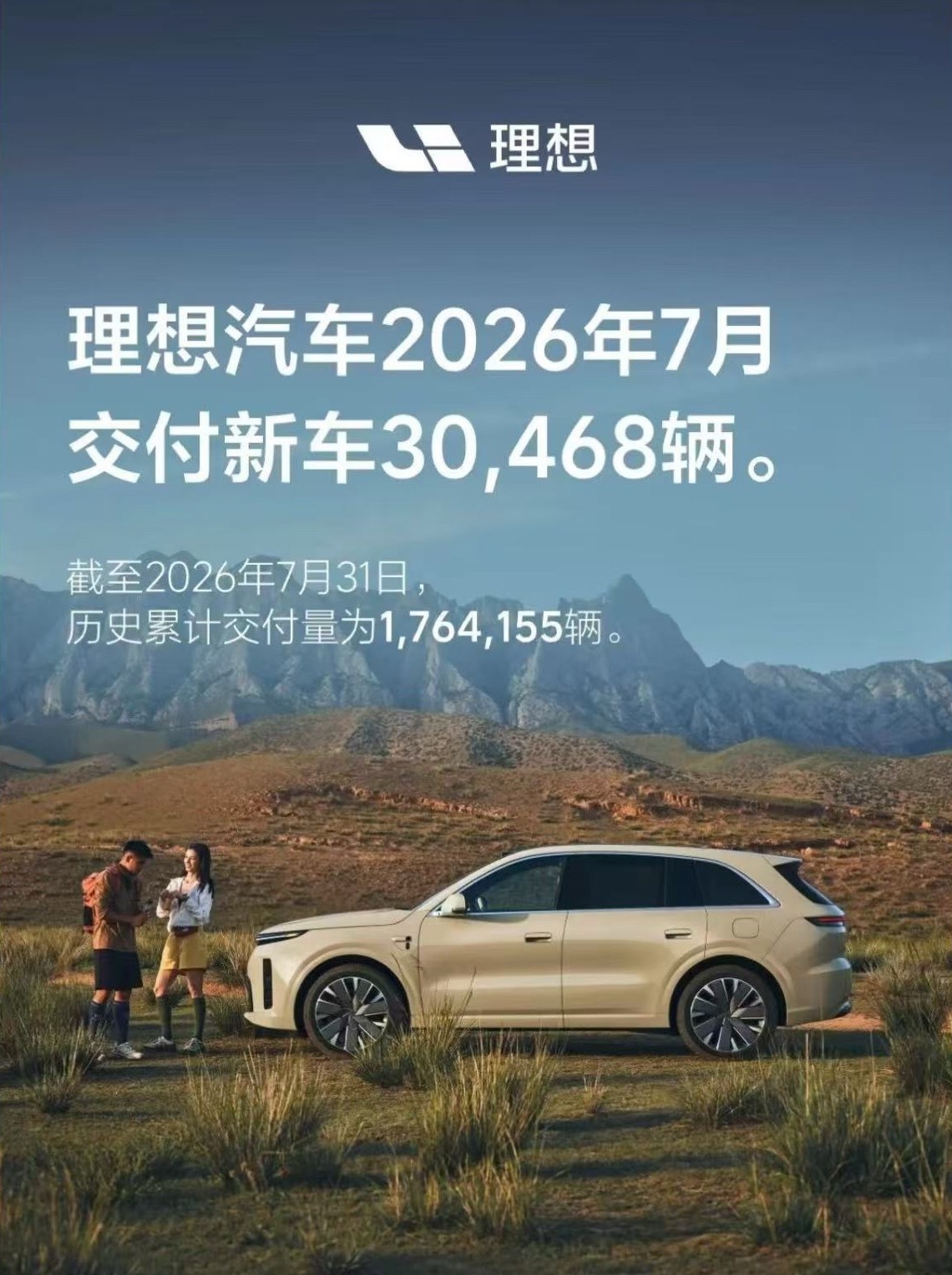 理想汽车 8月1日，理想汽车公布2026年7月交付数据。2026年7月，理想汽车