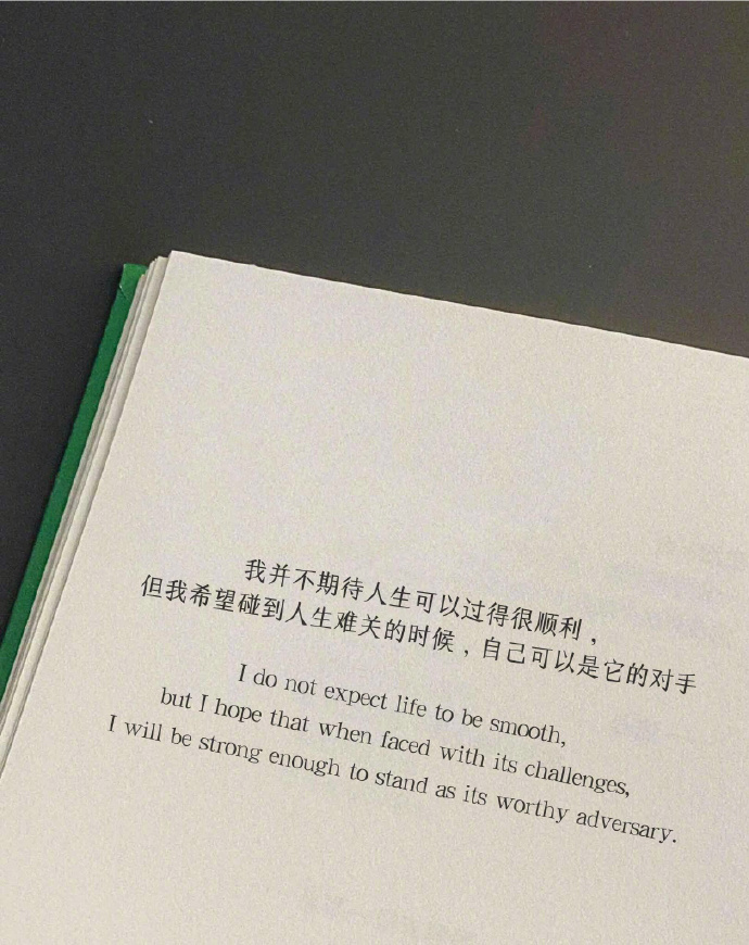 “我希望碰到人生难关的时候，自己可以是它的对手” ​ ​​​