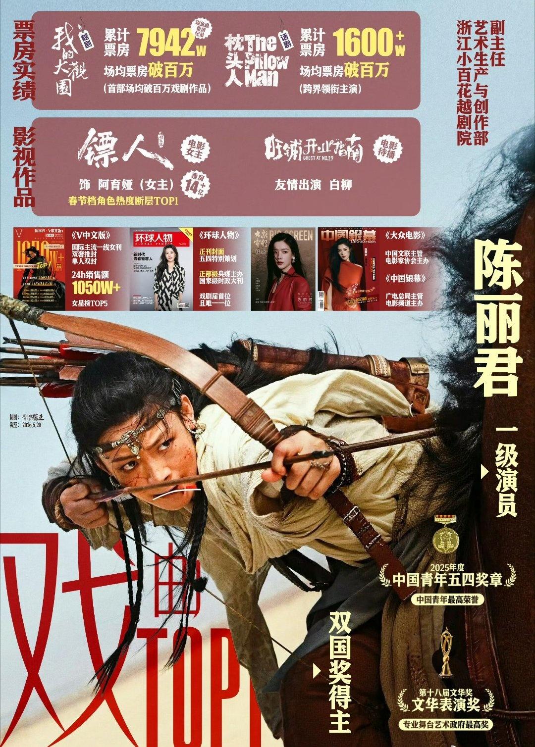 电影镖人[超话]微博电影之夜[心] 陈丽君雅诗兰黛护肤先锋代言人 
陈丽君饰演的