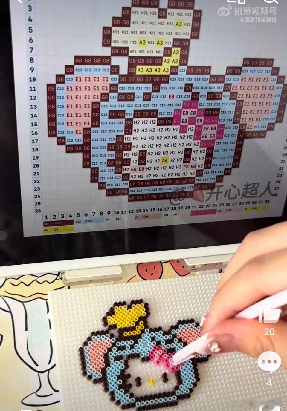不错的手工，好多人喜欢拼豆，很容易迷上它 