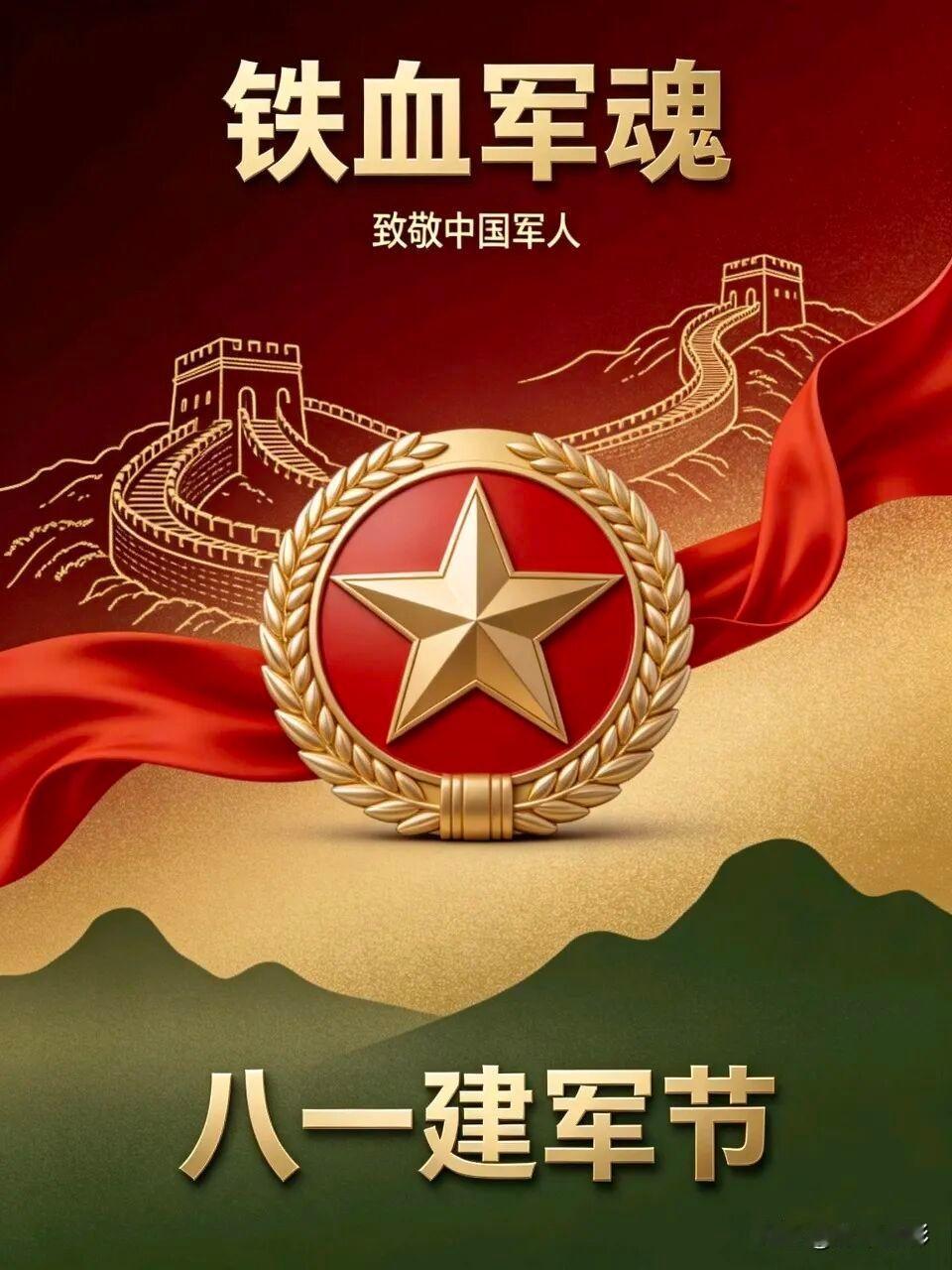 八一建军节图片热烈庆祝中国人民解放军建军99周年！祝所有退役军人和现役军人八一建