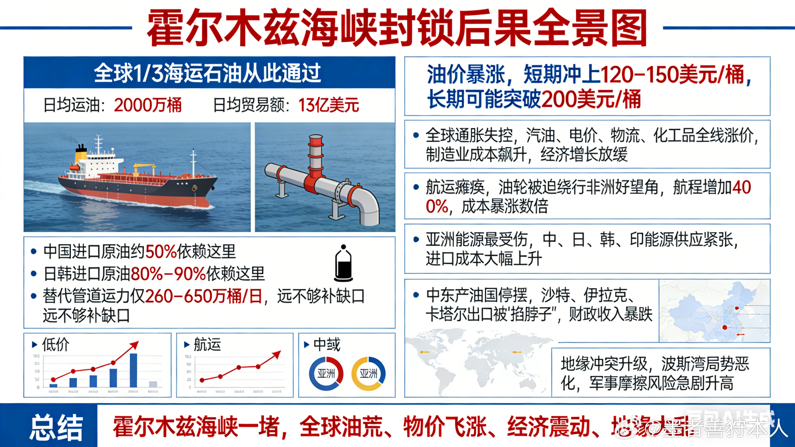 伊朗将打击所有通过霍尔木兹海峡船只霍尔木兹海峡是全球能源运输的 “咽喉要道”，最