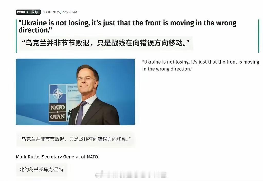 失败不叫失败，是方向错了——有这样的北约秘书长，普京就放心了！
    你看，针