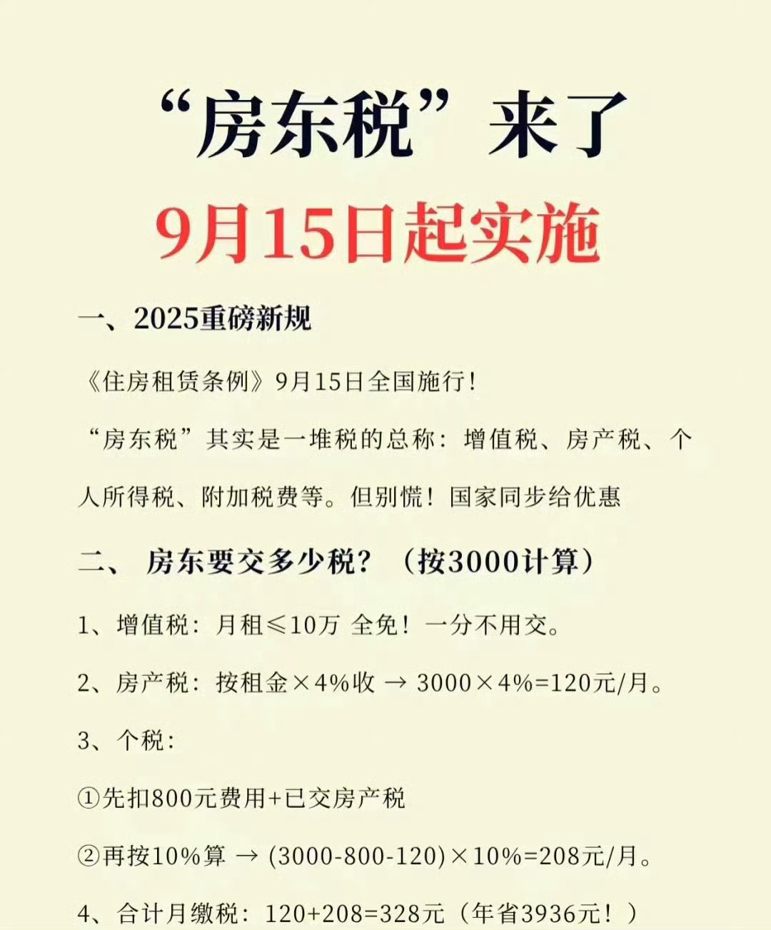 收来收去还不是底层租房客出[摊手]房东税来了 ​​​