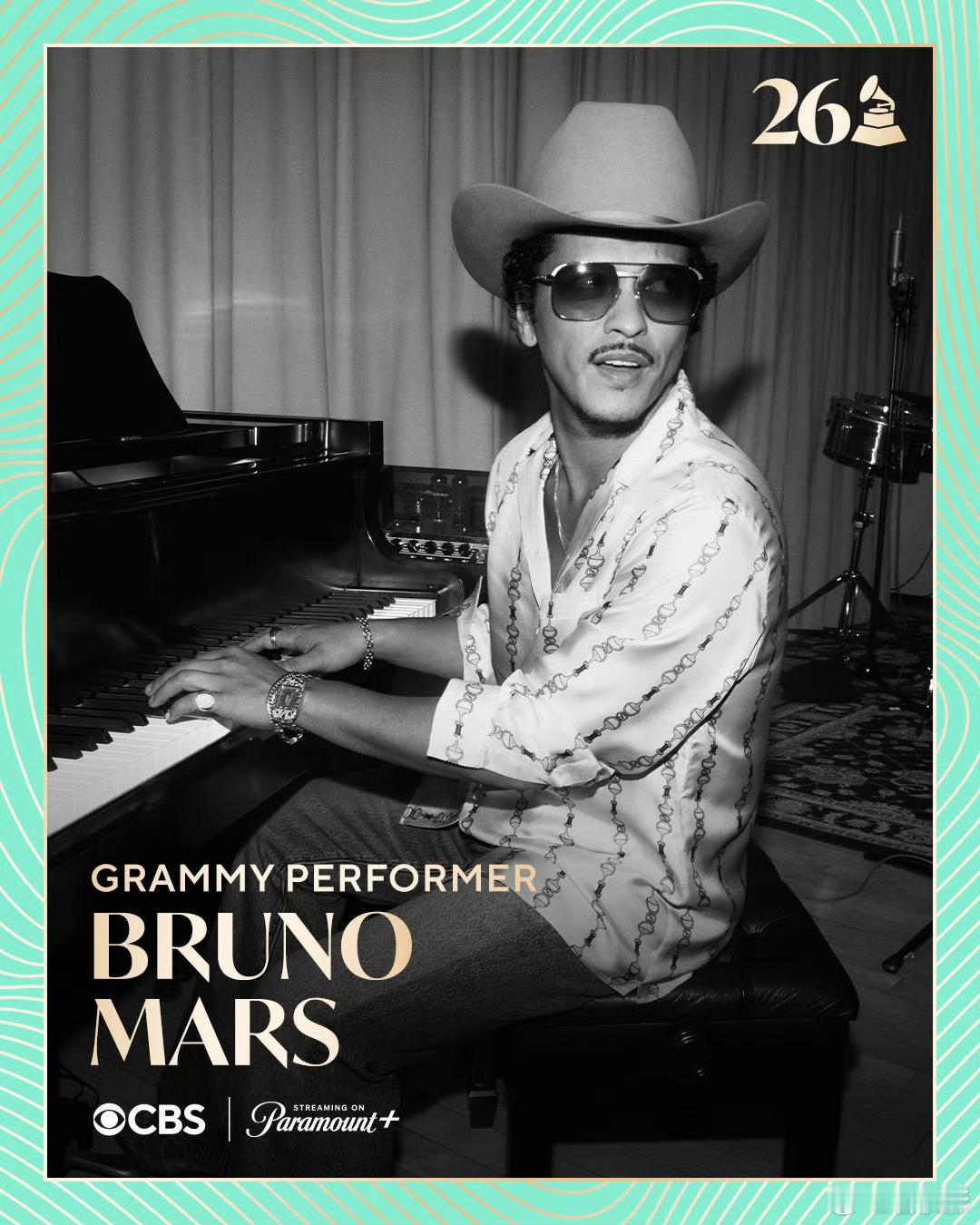 火星哥Bruno Mars官宣将在第68届格莱美带来回归表演！！ 