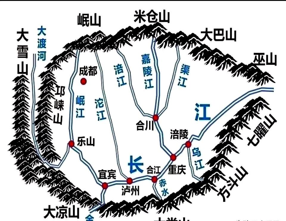 盯着地图看了半晌，那种被大自然刻意“锁住”的压迫感扑面而来。
四川盆地，这哪里是