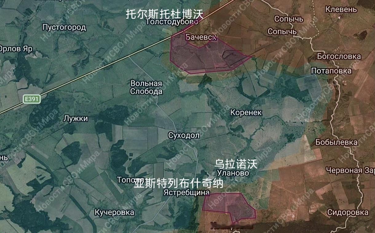 俄军北部集群昨天在乌克兰苏梅州巴奇夫斯克附近区域推进，总计占领16.2平方公里的