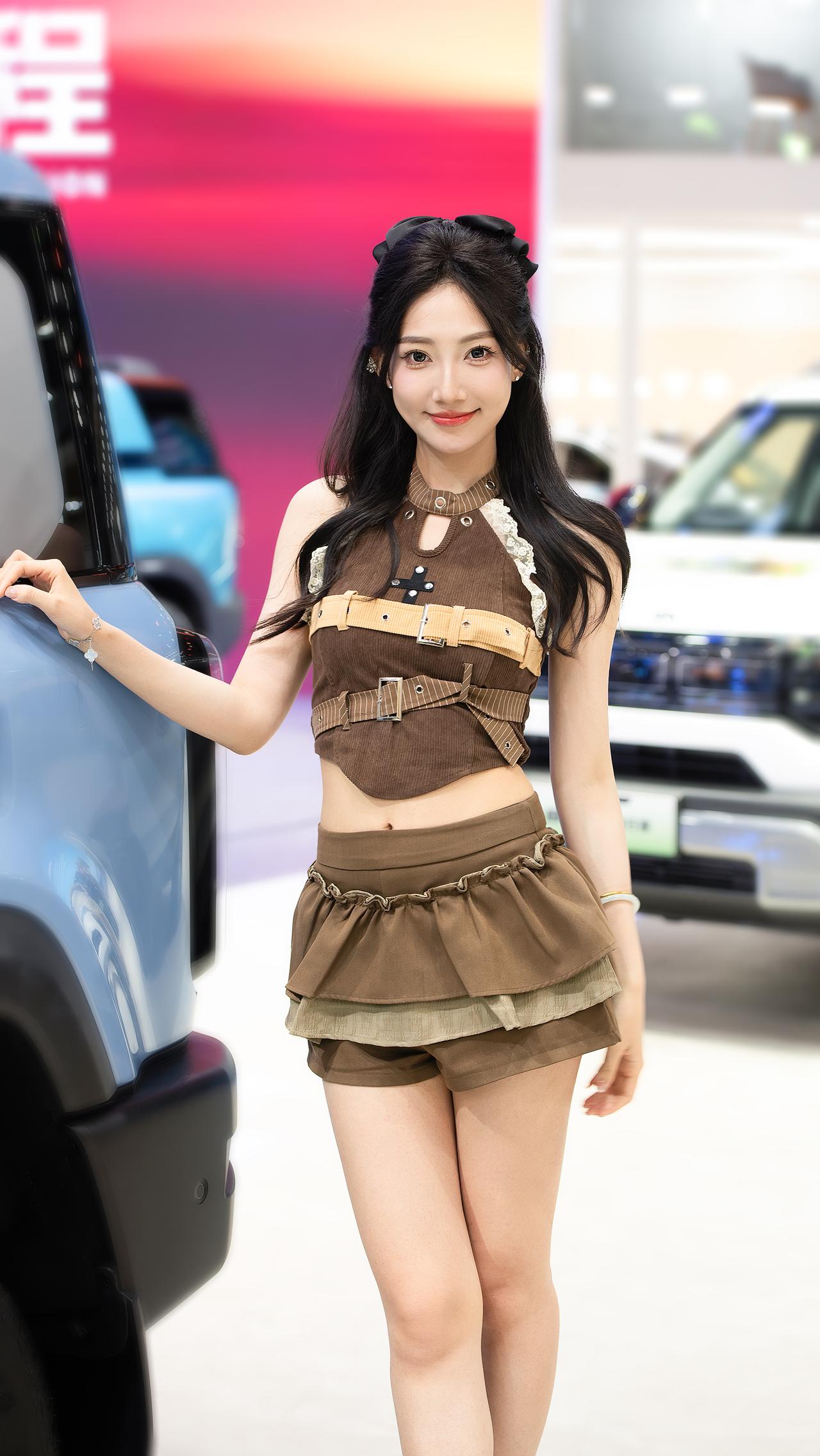 成都车展高颜值美女 车展现场美丽车模 小瑞瑞
