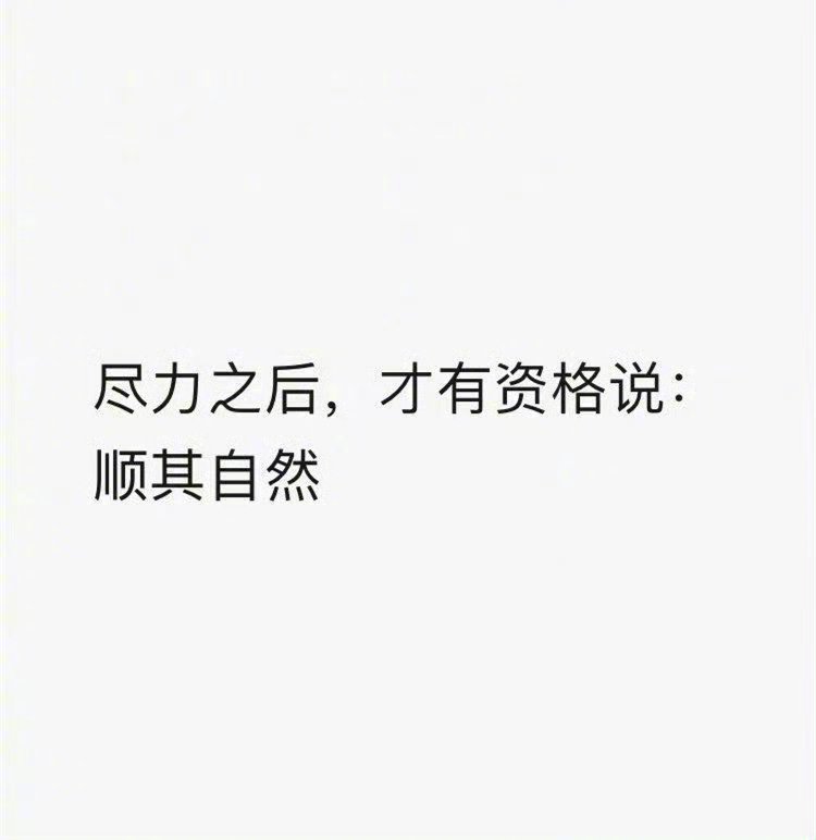 尽力之后，才有资格说：顺其自然 