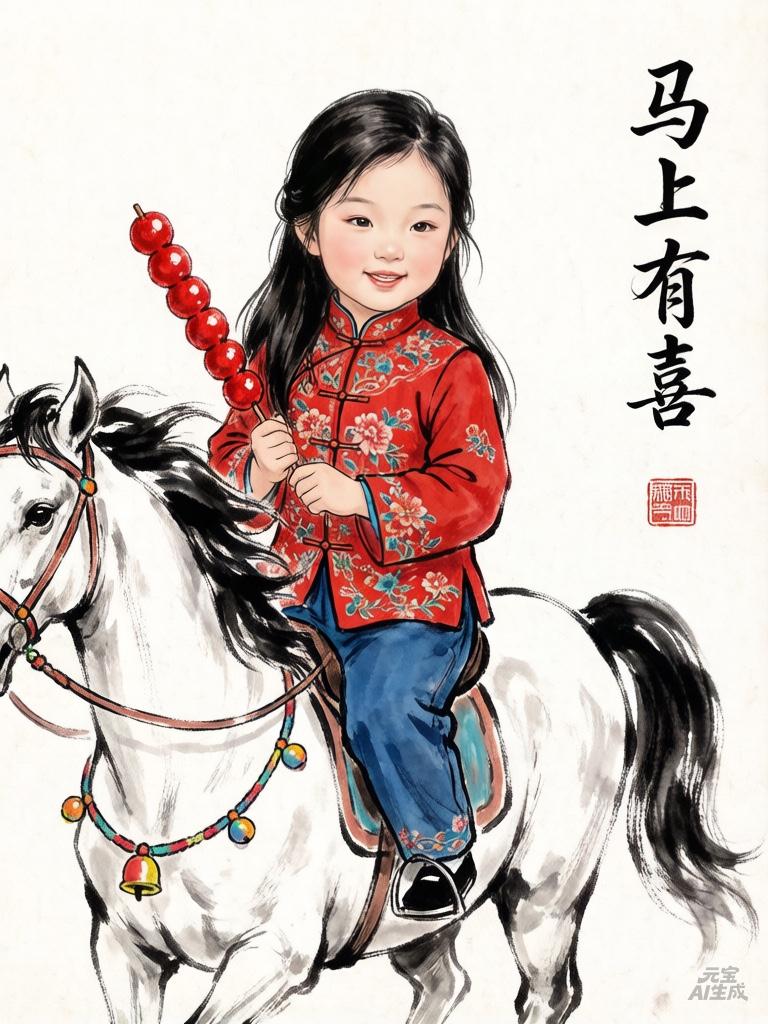 小女孩骑马，红鞭配喜字。找一个好女人难吗