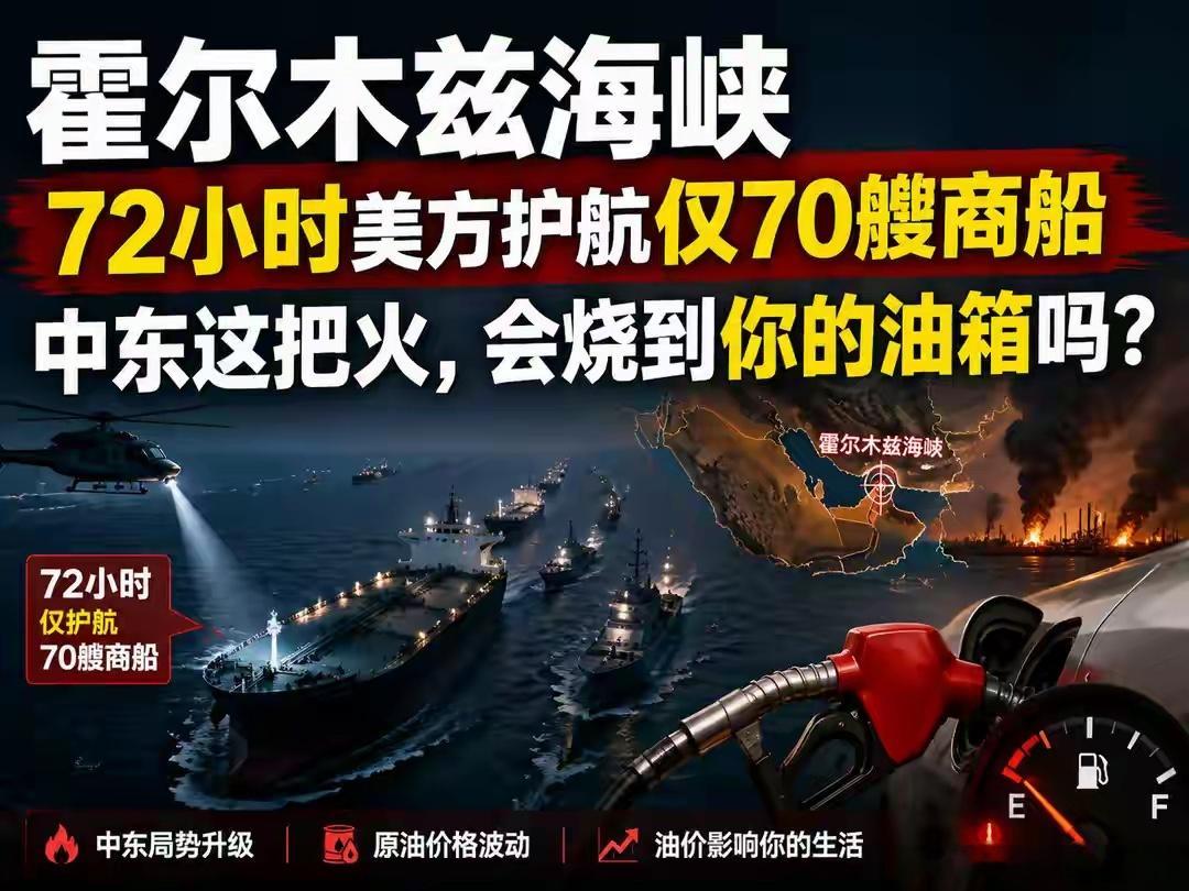 霍尔木兹海峡72小时仅70艘商船：中东这把火，会烧到你的油箱吗？一个数字，正在让
