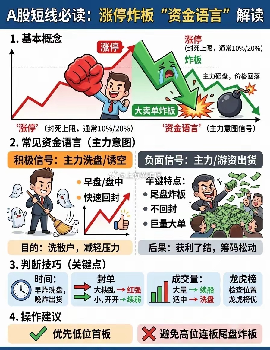涨停炸板的资金语言涨停炸板的“资金语言”，本质上是A股短线市场（尤其是游资、主力