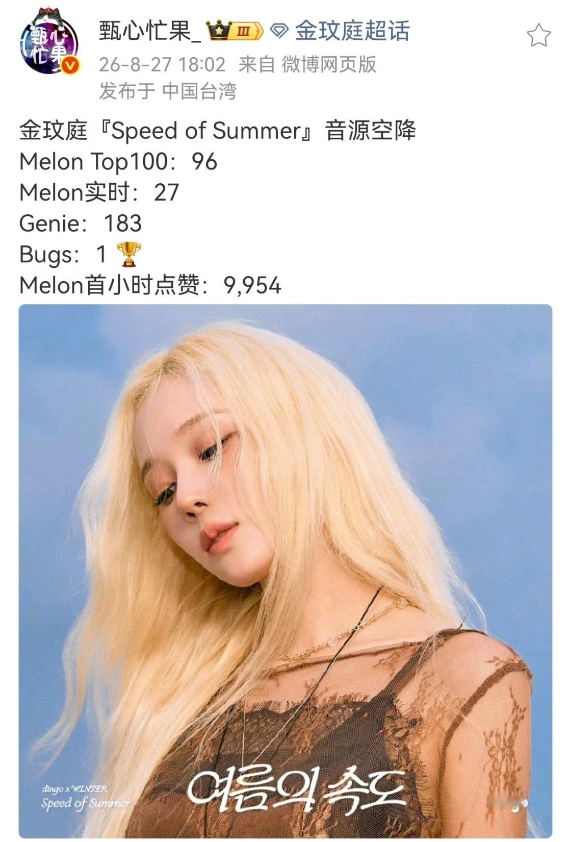 幸福的消息接踵而至😍夏日的速度亦是金玟庭一路向上奔跑的速度🏃🏻‍♀️明天开