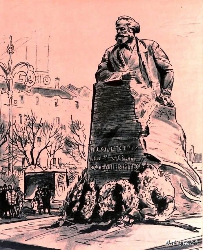 这幅插图描绘的是位于俄罗斯莫斯科的卡尔·马克思纪念碑。 

该纪念碑的详细信息如