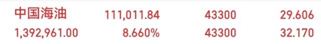 中国海油：7月20日布局，持仓3天，今日走强上涨，累计浮盈8.56%。作为组合防