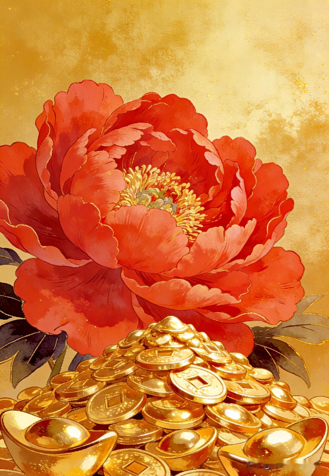 花开富贵，和气生财。