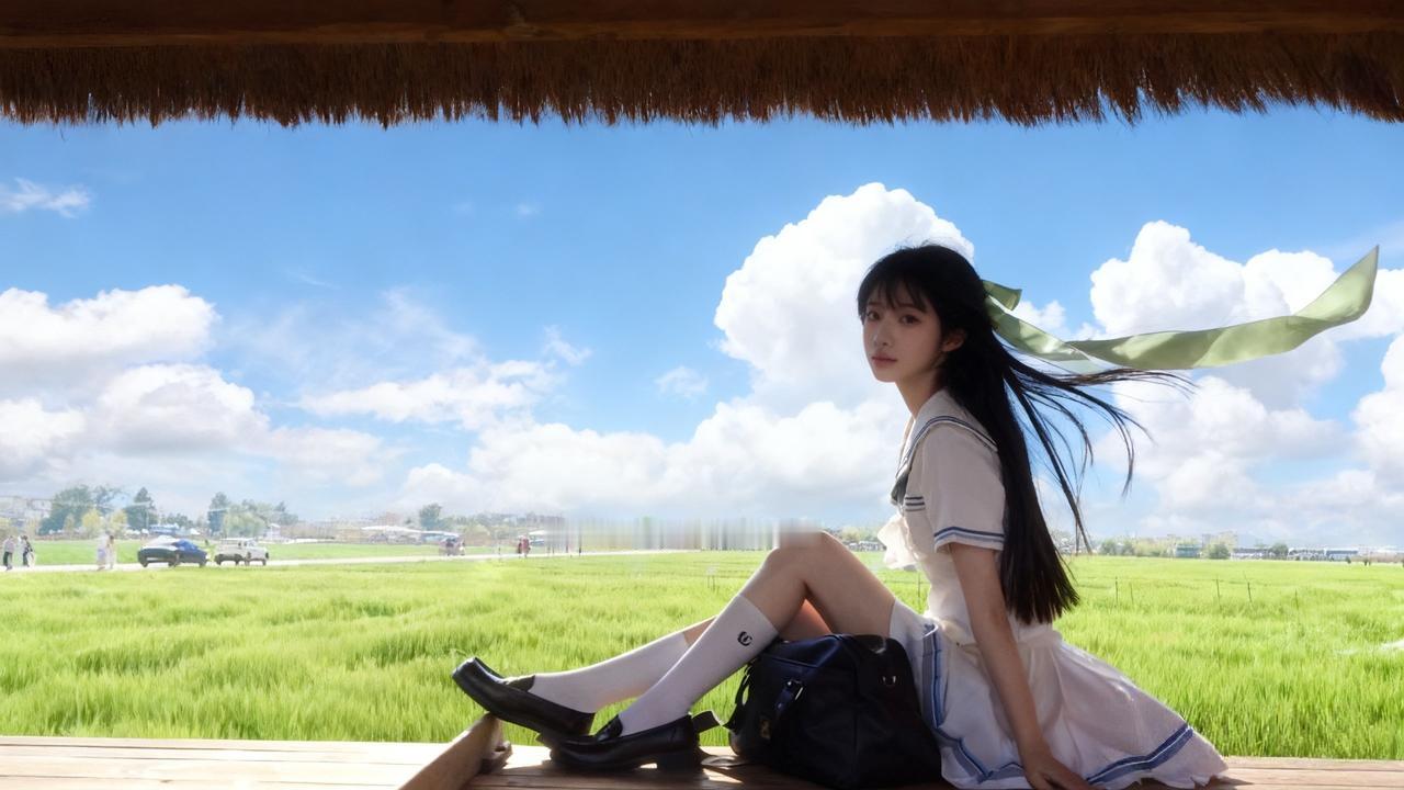 少女与稻田的夏日时光，青春与自然的完美融合。分享一张你最近随拍的照片 美女的美丽