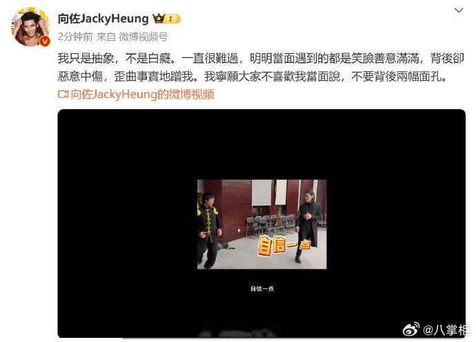 #向佐再回应扇巴掌行为##向佐 造谣我不怕# 向佐再发视频回应扇李小龙模仿者巴掌