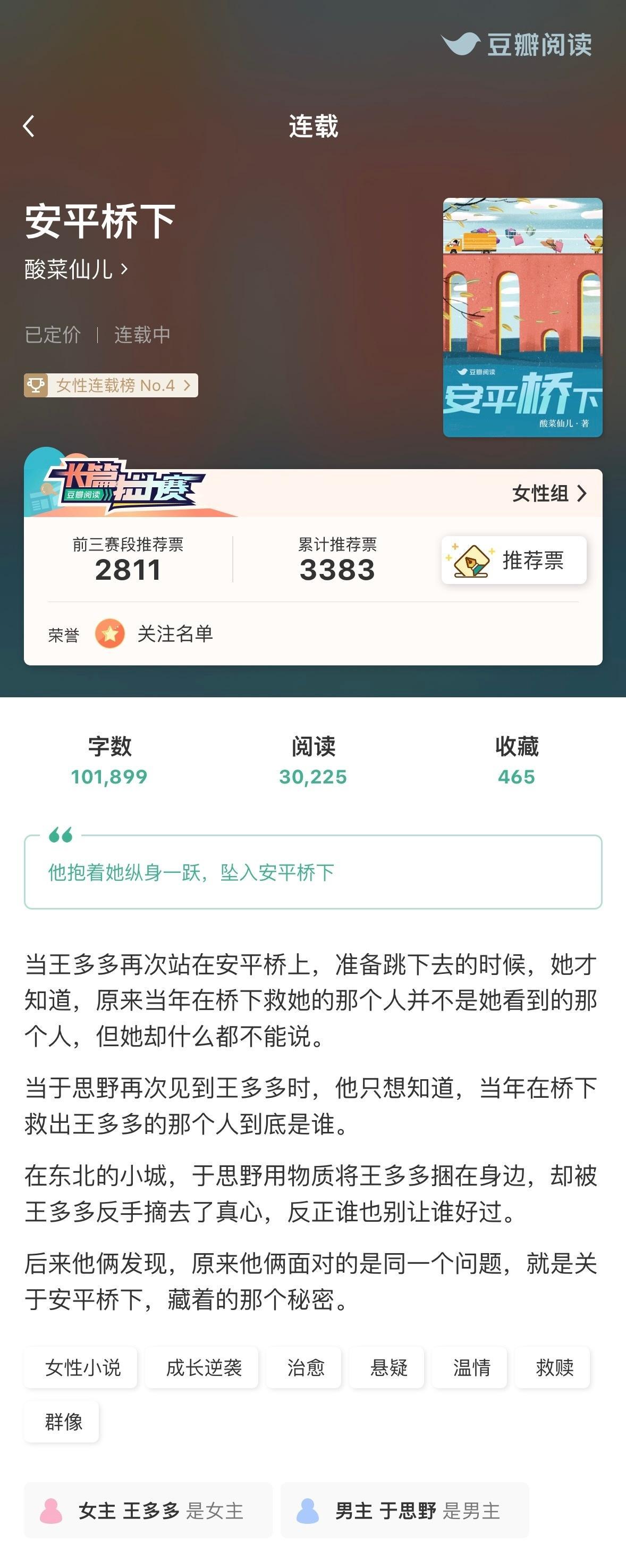 《安平桥下》by 酸菜仙儿▫️王多多x于思野▫️悬疑【连载中】刚毕业的女主被她爹
