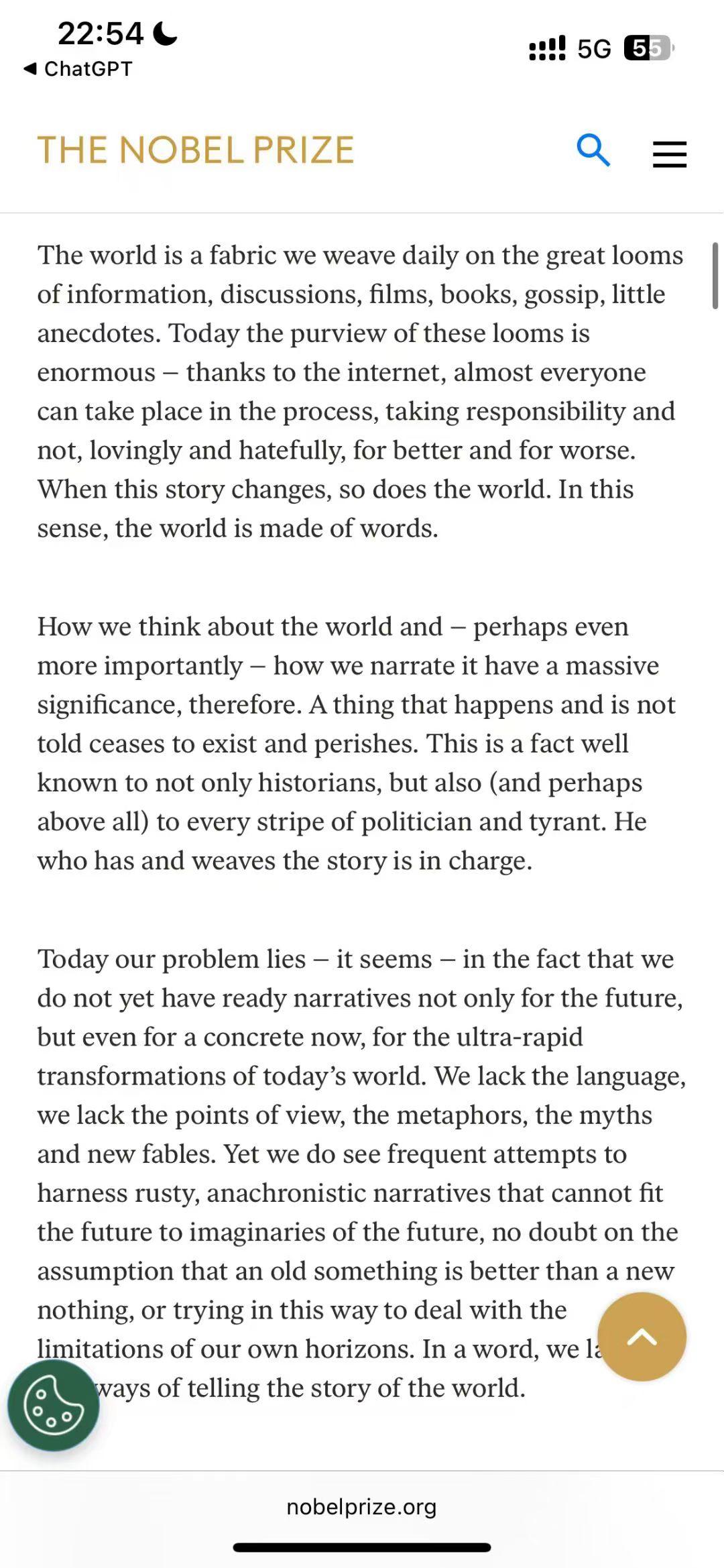 再发一遍去年冬天看到的文章。

世界是我们每天在信息，讨论，电影，书籍，流言蜚语
