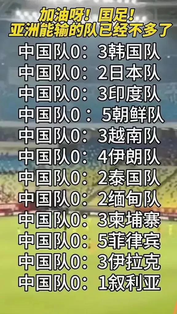 亚运赛场上，面对中国男足拉胯的表现、糟糕的战绩，忍无可忍的某球迷愤怒的说：‘’话