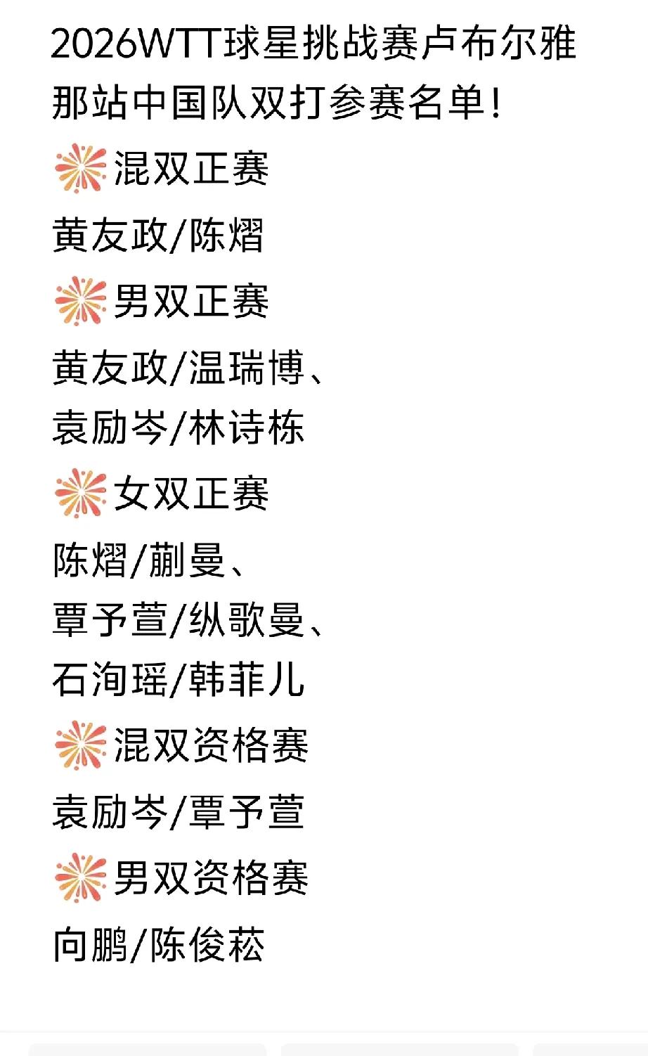 球星挑战赛袁励岑和林诗栋配双打，美国大满贯袁励岑和温瑞博配双打，很多球迷不理解，