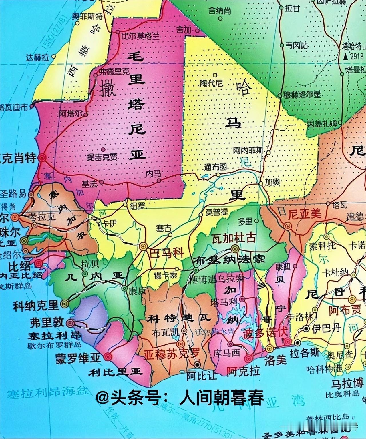 非洲大陆西部地区最不宜居的国家应该就是毛里塔尼亚了。毛里塔尼亚国土面积超103万