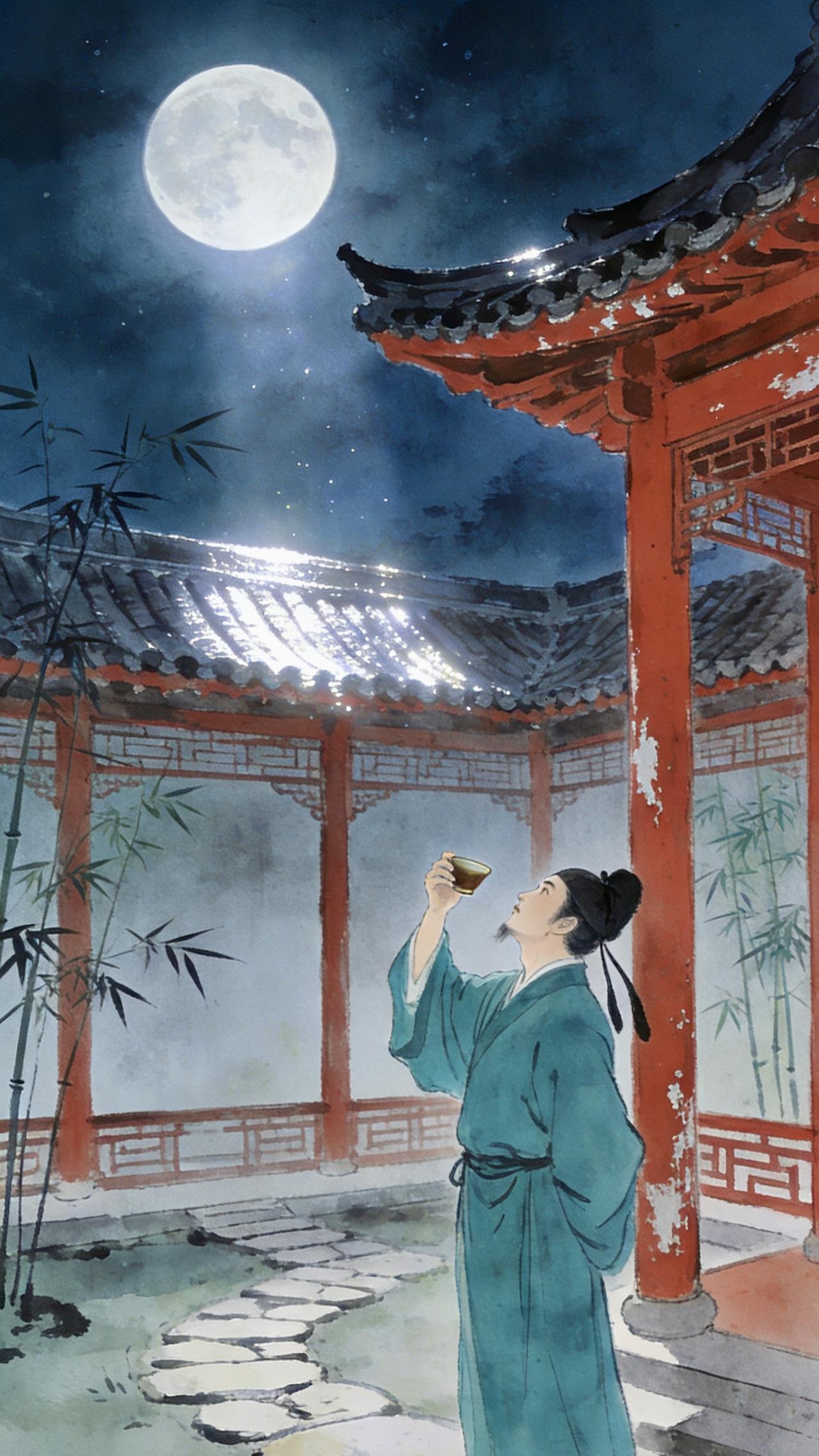 一、创作背景

时间与地点：北宋神宗熙宁九年（1076年）中秋，苏轼于密州（今山