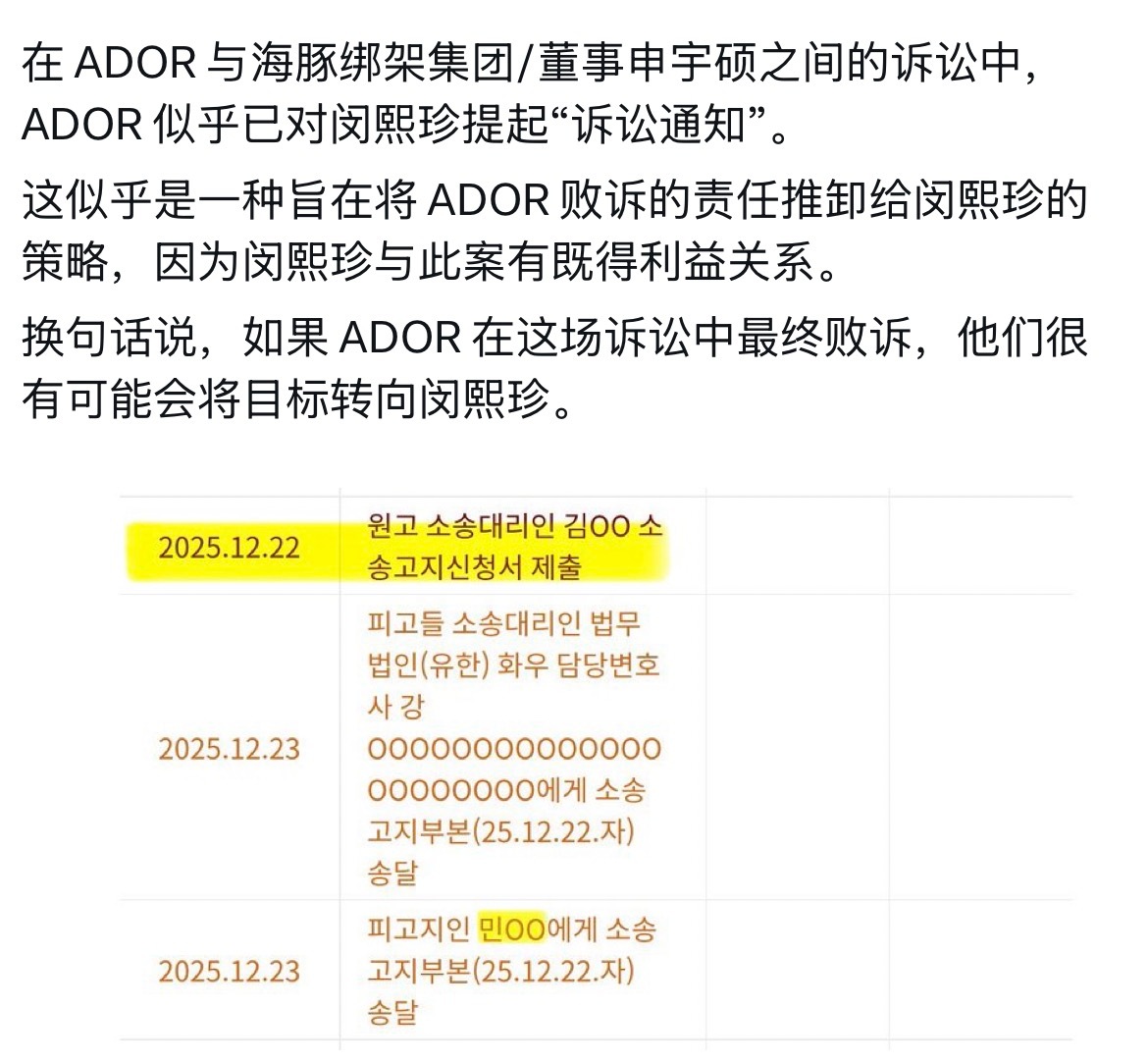 额。。。如果 ADOR 在这场诉讼中最终败诉，他们很可能将目标转移到 🧢 身上
