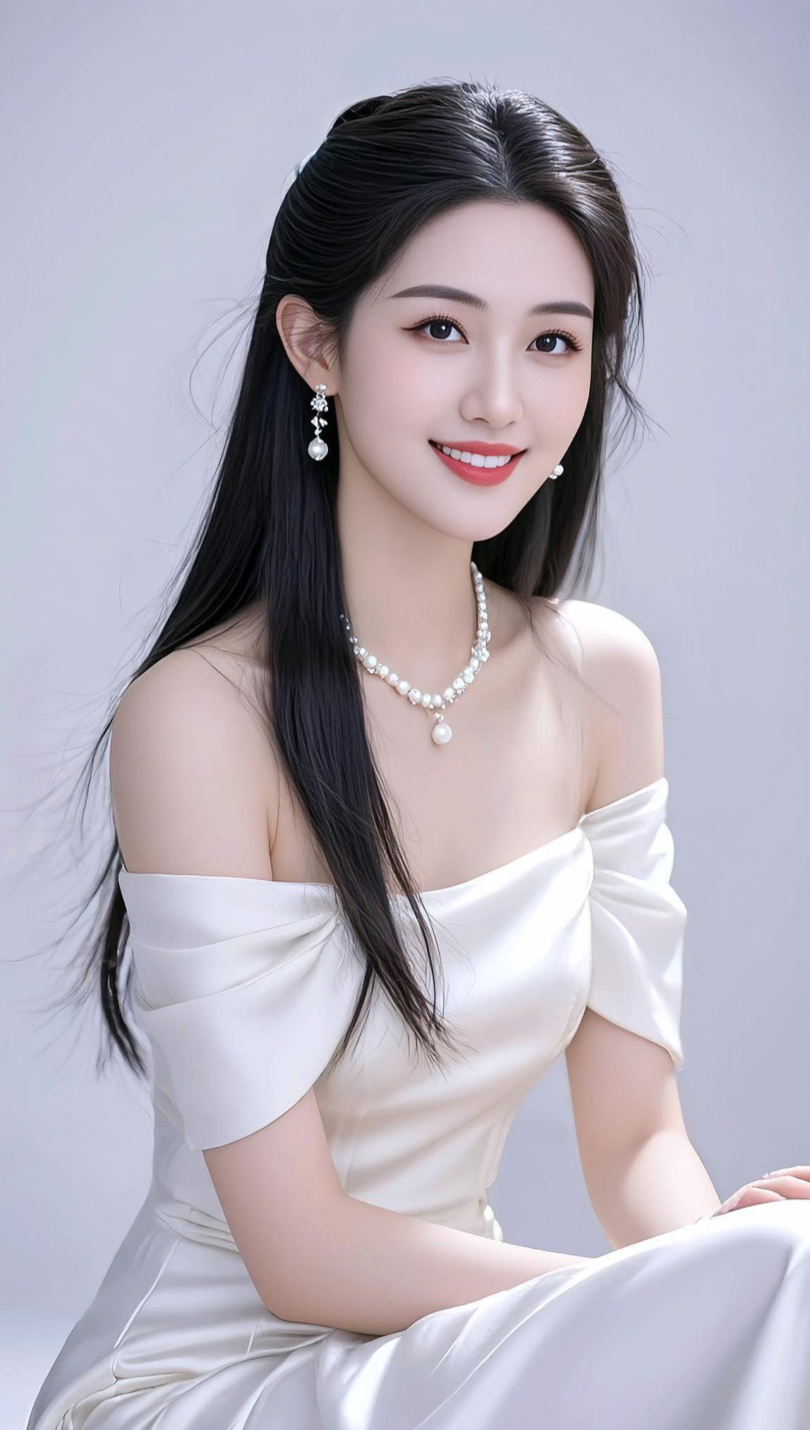 AI柔美白裙照 抖音ai创作