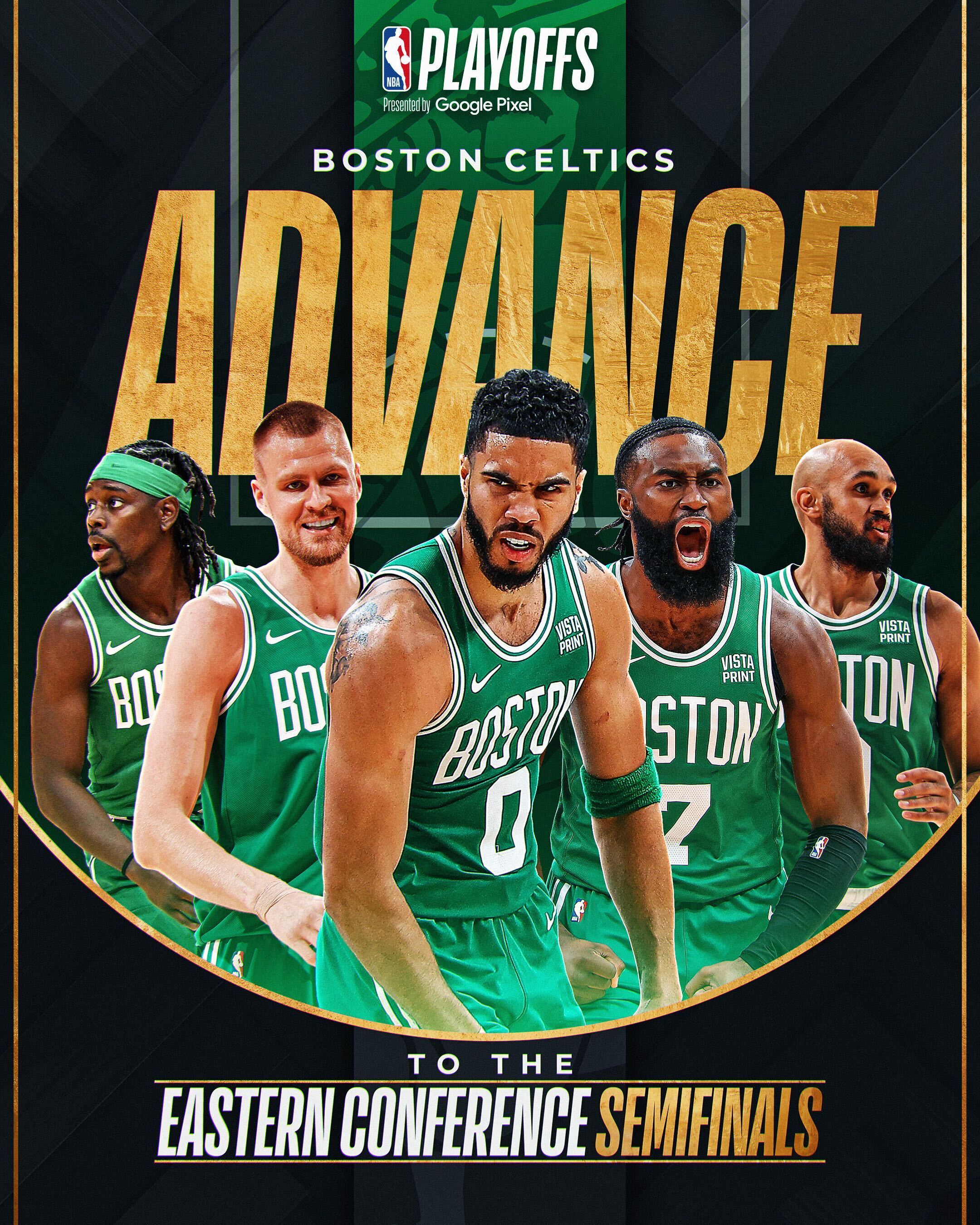 凯尔特人34分大胜热火，大比分4-1绅士横扫热火晋级☘️东部半决赛的对手将会是骑