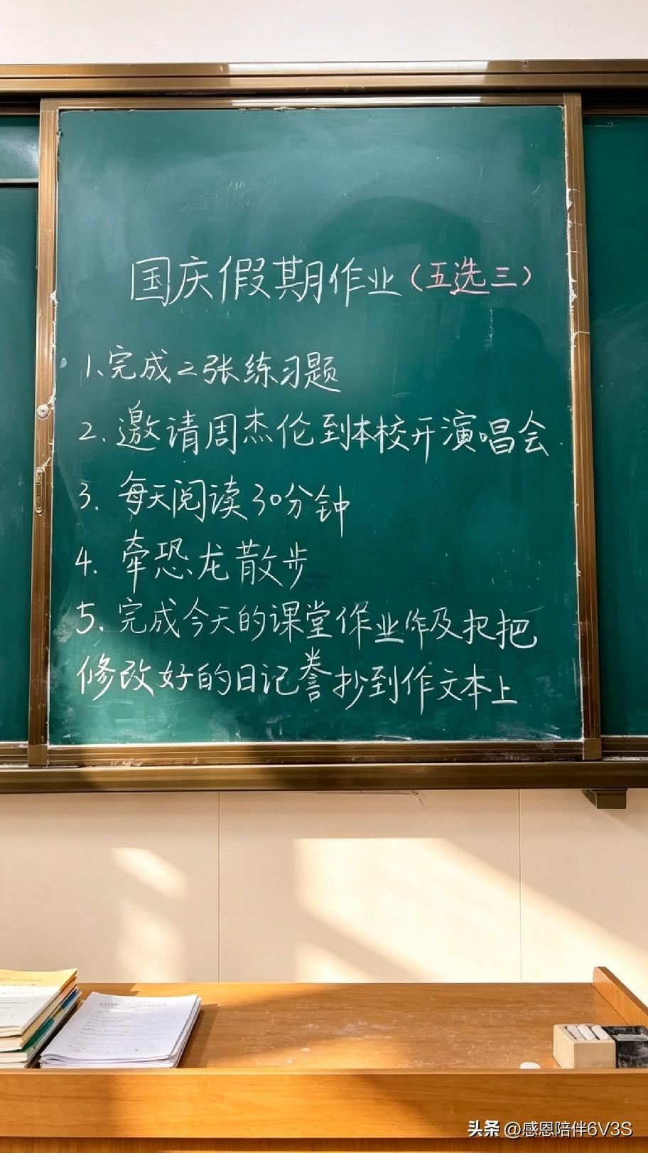 笑到肚子痛！国庆作业居然能牵恐龙散步？
大伙快来看，现在小学老师布置作业可太会玩