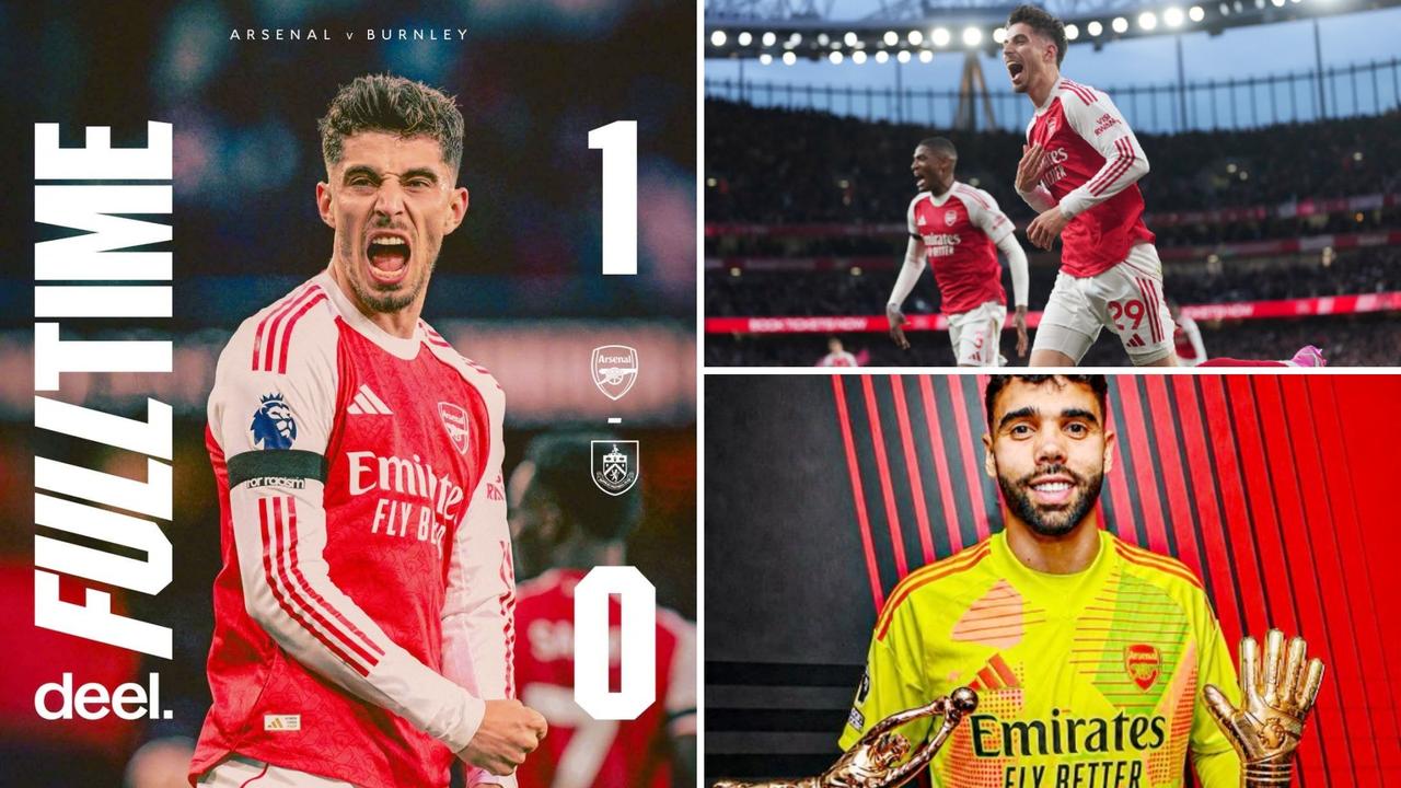 英超：阿森纳主场1-0击败伯恩利，先赛以5分领跑。
萨卡献助攻，哈弗茨制胜，末轮