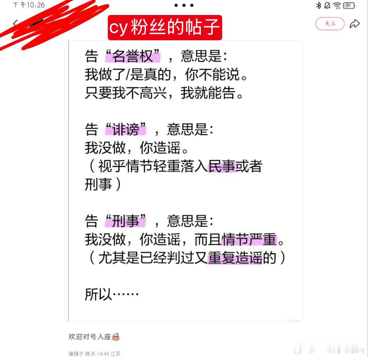 一位法学生看到图一愤怒投稿：名誉权并非“只要我不高兴，就能告”​名誉权是对受害者