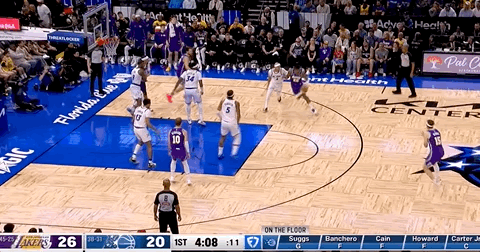 魔术叫出暂停！湖人28-20领先！ 湖人vs魔术