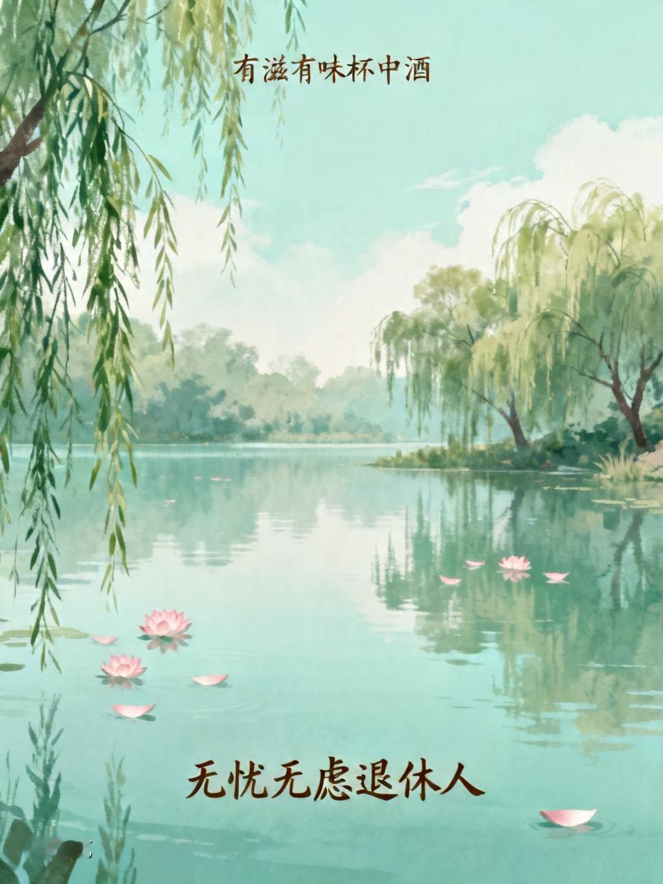 上联：有滋有味杯中酒；诚邀下联无忧无虑退休人。（图片AI生成）