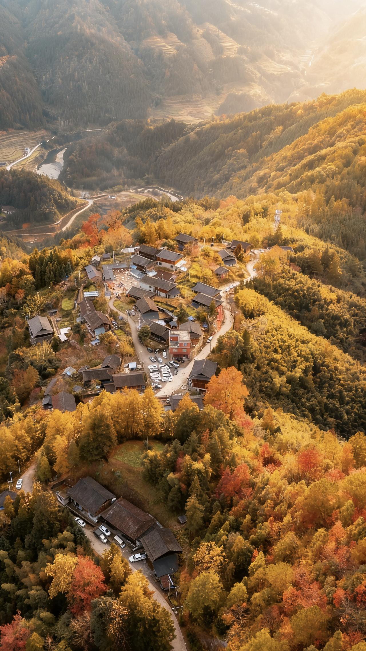 航拍乡村 贵州 婚礼跟拍