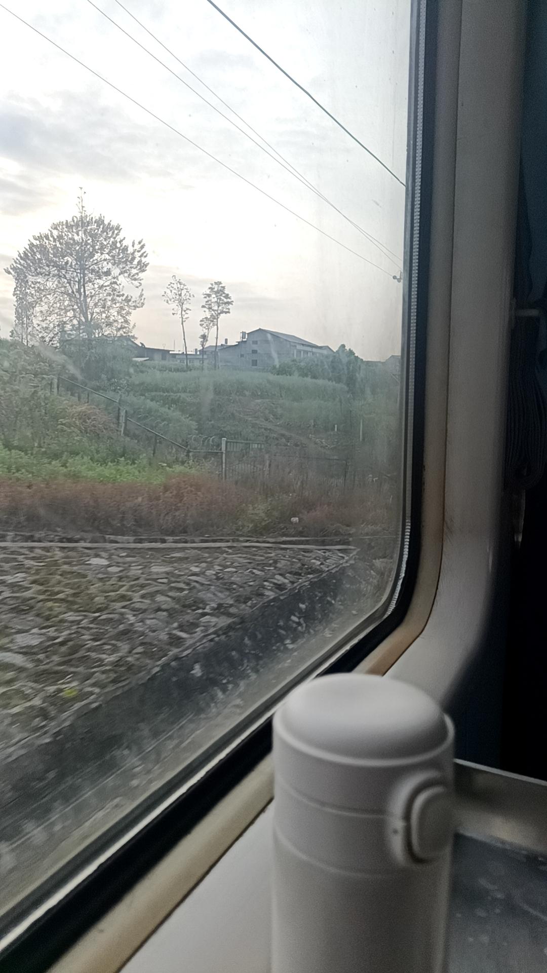 今天坐火车返程回家，一路春光无限好。车内人也少，现在出门真是舒服！火车上的感悟