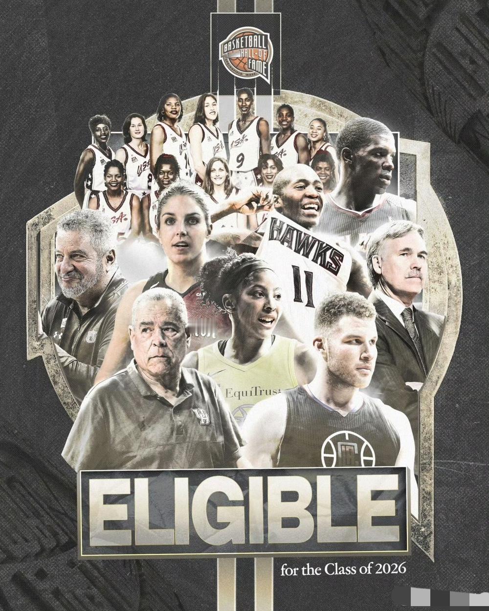 2026年奈史密斯篮球名人堂知名的候选人公布，多位快船元素出现：

道格-里弗斯