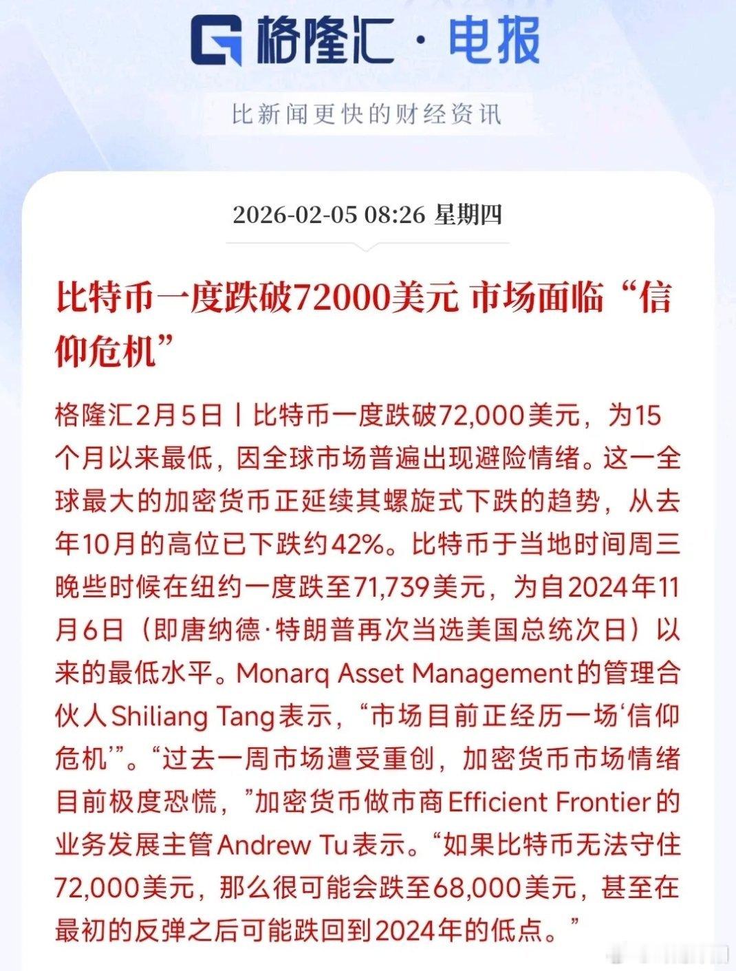 比特币信仰崩塌，中国绝不会成为接盘方比特币的信仰正在彻底崩塌，其价格暴跌已让一众