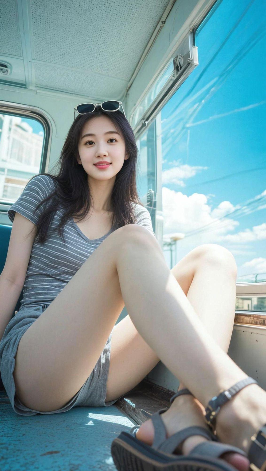 蓝天车内写真 抖音ai创作